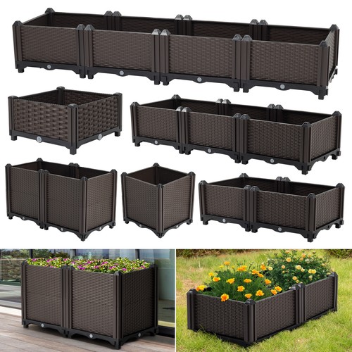 Rattan raised garden bed - rattan,