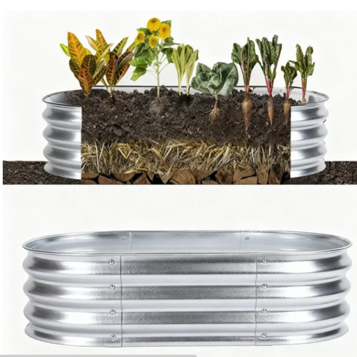 Galvanised steel raised garden - steel,