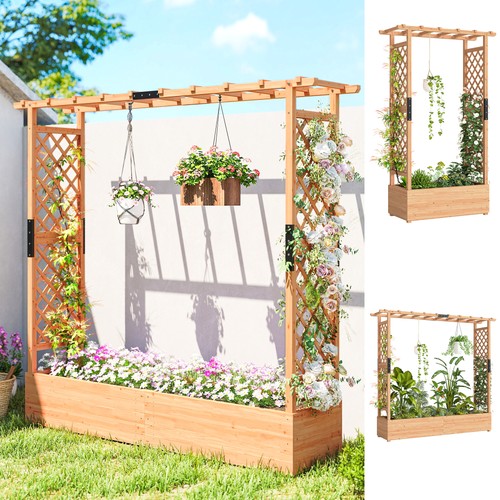 Garden planter with - garden, trellis