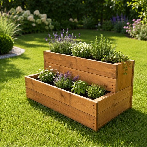 Tier wooden planter - 2,