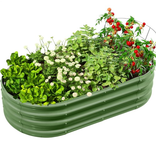 Galvanised steel raised garden - galvanised,