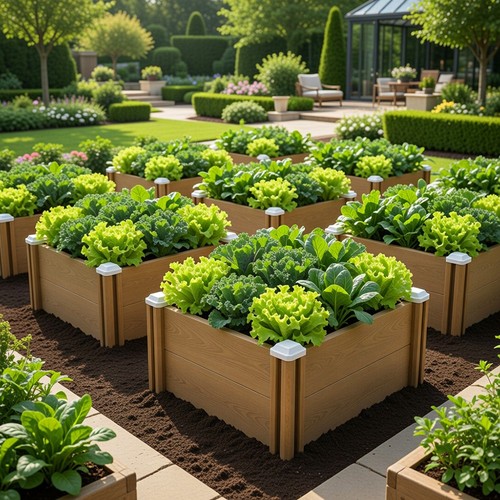 Wood effect raised - effect, garden