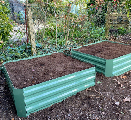 Garden raised bed green - green, metal